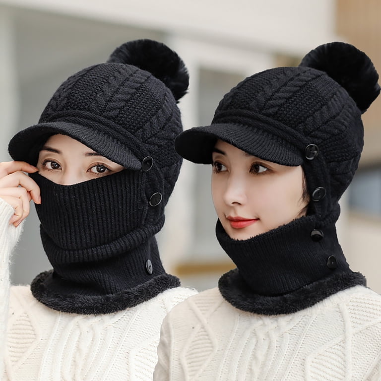 3 in 1 Women\'s Winter Knitted Beanie Hat Face Neck Warmer Set Limei 3 in 1 Winter Knitted Beanie Hat Face Neck Warmer Set  main image 4