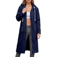 thumbnail image 2 of Resicozy Long Hoodies for Women Zip Up Oversized Long Sleeve Sweatshirt Winter Hoodie Dress with Pocket Navy L, 2 of 6