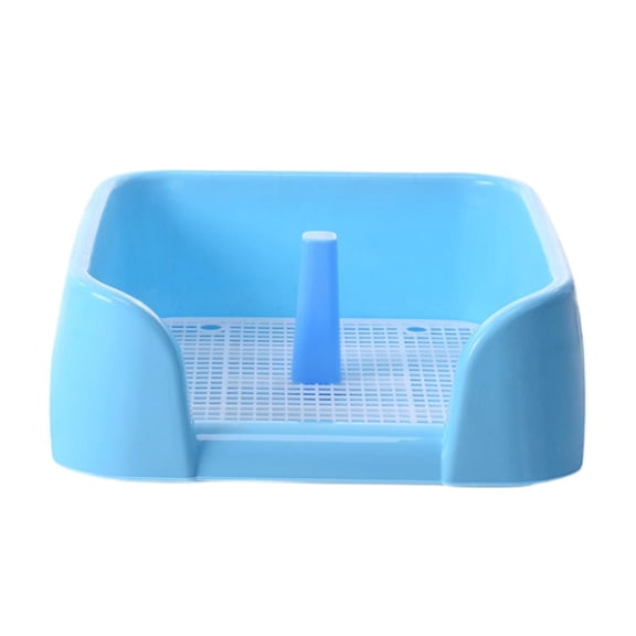 Vaveren Dog Toilet Litter Tray, Heightened Fence Pet Litter Pan, Training Potty Tray with Post for Indoor Bunny, Outdoor, Puppy