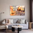 thumbnail image 4 of Póster de lienzo con el río que pasa por la ciudad, decoración de dormitorio, paisaje deportivo, decoración de oficina, regalo, estilo marco, 12 x 18 pulgadas (30 x 45 cm), 4 of 8