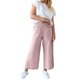 thumbnail image 1 of Las mujeres de pierna recta ancha pantalones de rayas de cintura elástica suelta ajuste cómodo pantalones casuales, 1 of 6