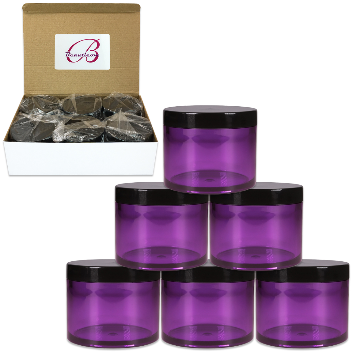 4oz/120g/120ml High Quality Acrylic Leak Proof Purple Container Jars