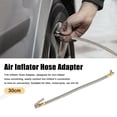 thumbnail image 2 of Stainless Steel 30cm Air Chuck Inflator Compressor Pump Extension Hose for Car Motorbike Quick Connect Release, 2 of 6