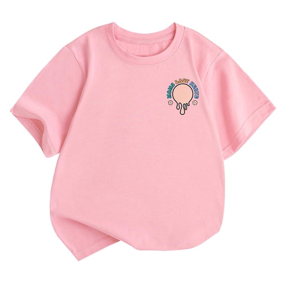 Zwiiyzr 2024 1-11Y Kids Toddler Boys Summer Shirt Moms Day Gift Trendy Round Neck Shirt Short Sleeve T-Shirt Pink