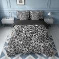 thumbnail image 3 of Homewish Gray Leopard Print Twin Bedding for Girls, Animal Themed Bedding Comforter Set, Black Reversible, 7-Piece, 3 of 7