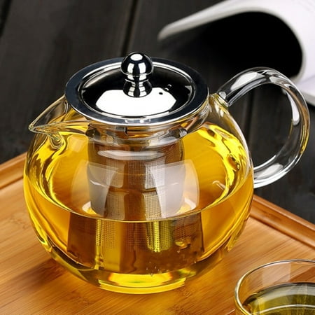 600ML-1300ML Heat Resistant Glass Teapot with Infuser&Lid Coffee Tea Herbal