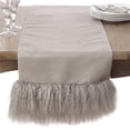 thumbnail image 1 of Saro Lifestyle Mongolian Lamb Fur Table Runner 16'' x 72'' Fog Polyester, Lamb Fur, 1 of 1
