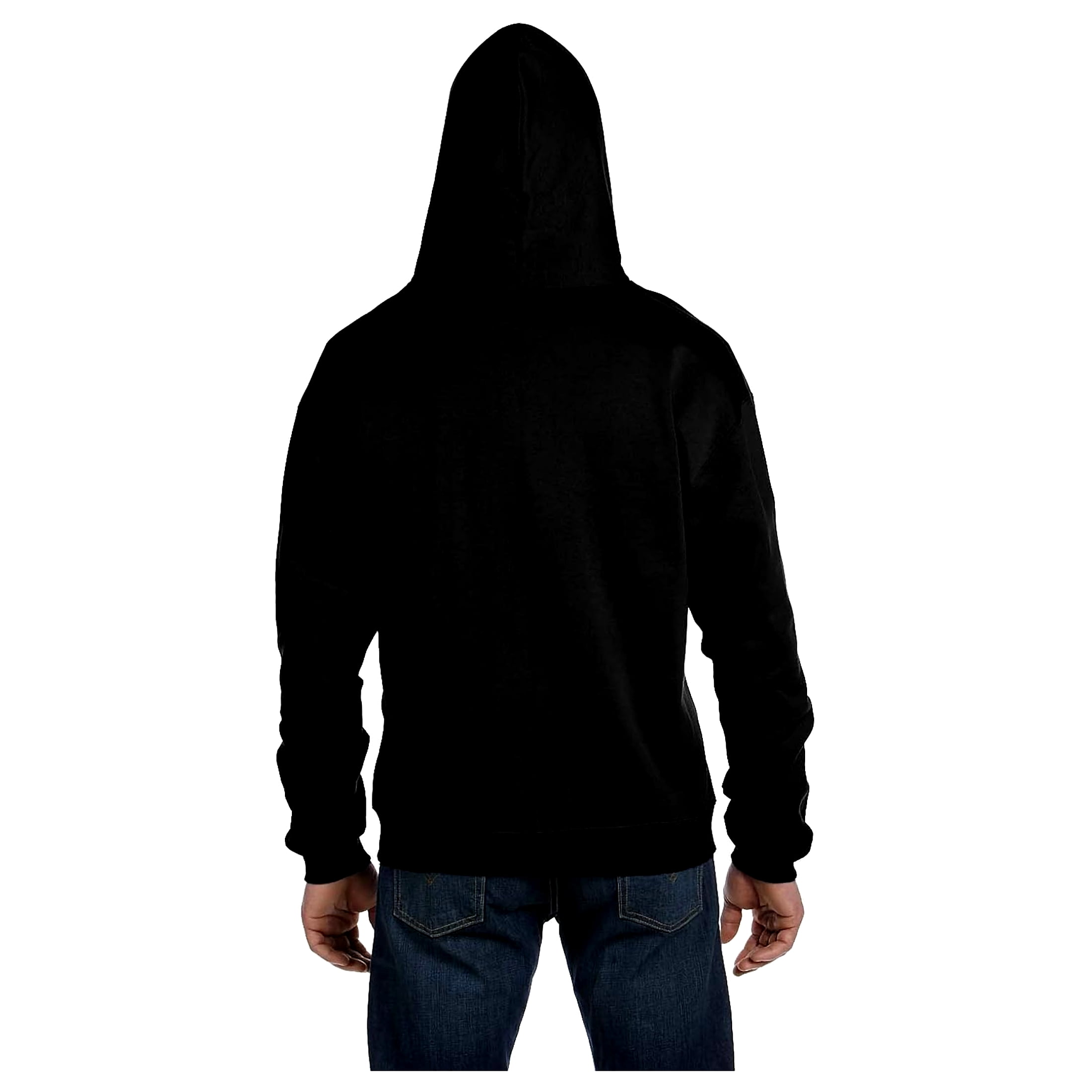 Men's Double Dry Action Fleece Full Zip Hood, Black - XL