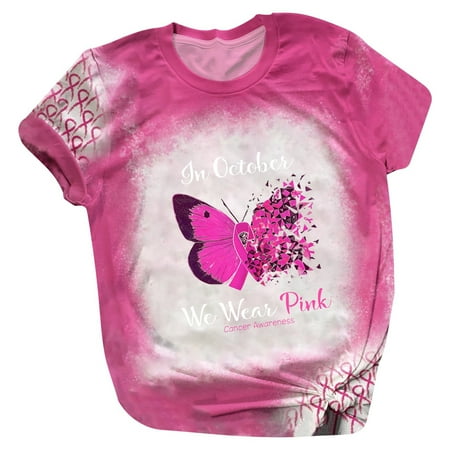

YFPWM Shirts for Teens Girls Nursing Tops Bustier Tops Concert Tops Linen Shirts Print T-shirt Short Sleeve Blouse Round Neck Tops