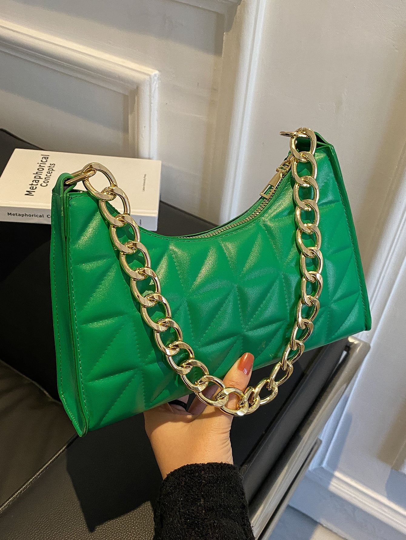 Buy Quilted Chain Baguette Bag for Women Online Nigeria Ubuy - Main Image