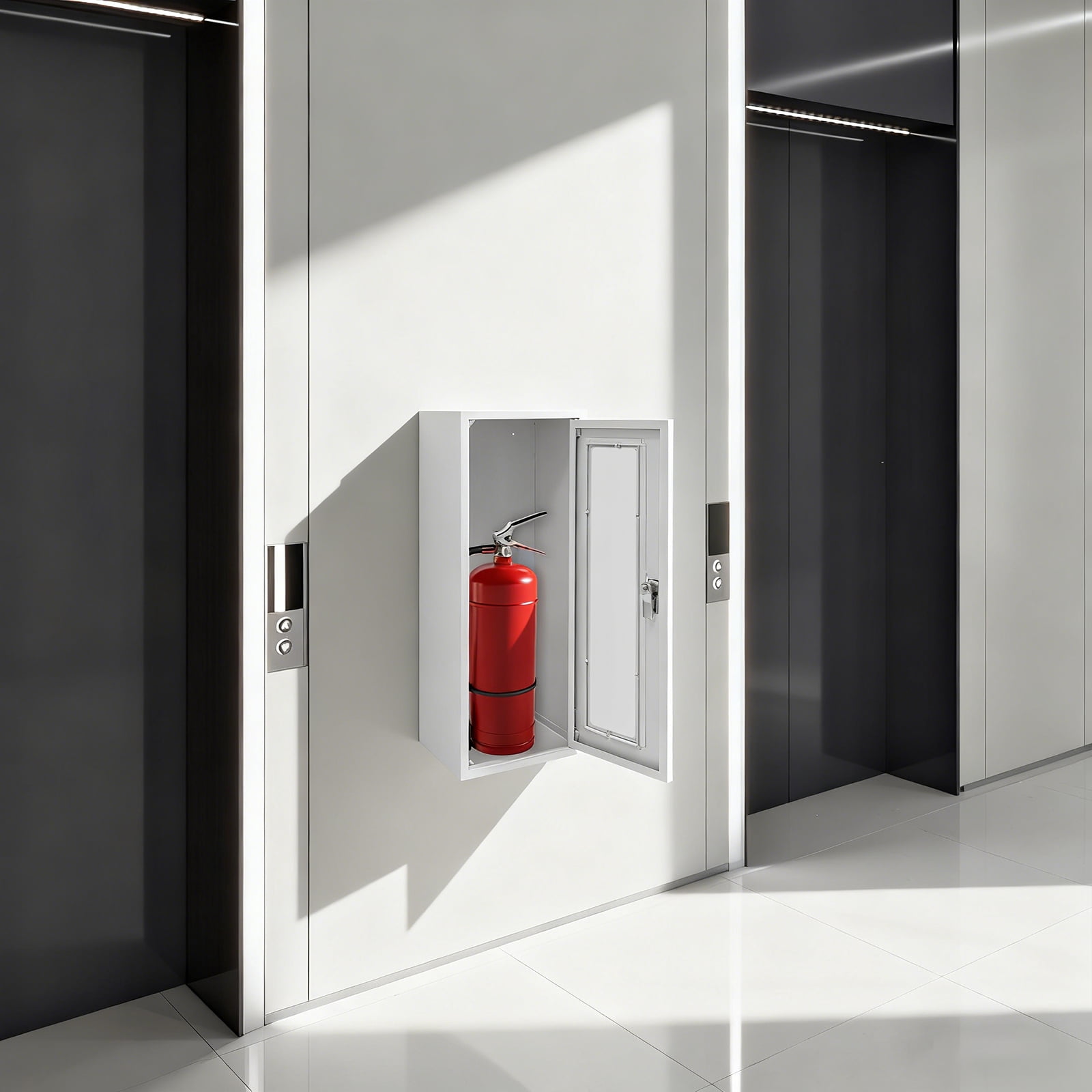 Carbon Steel Acrylic 66x25x20cm Fire Extinguisher Wall-Mounted Storage Cabinet Embedded Fire Box Safety Storage Cabinet