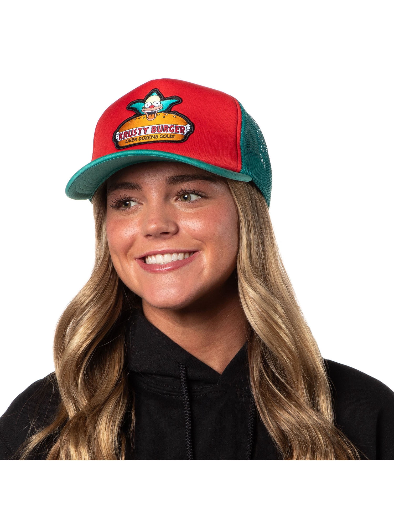 The Simpsons Krusty Burger Dozens Sold Embroidered Adult Mesh Back Snapback Baseball Cap Hat OSFM