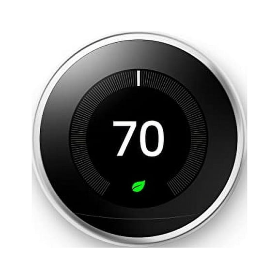 Google Nest Learning Thermostat - Programmable Smart Thermostat for Home - 3rd Generation Nest Thermostat - Works with Alexa - Polished Steel