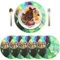 thumbnail image 3 of Coolnut Saint Patrick's Green Pot Gold Coins Round PVC Placemats 4 PCS, Non-Slip Heat Resistant Table Mat Kitchen Dining Table Plate Mat, 15.4inch43 Home Decor Gifts, 3 of 7
