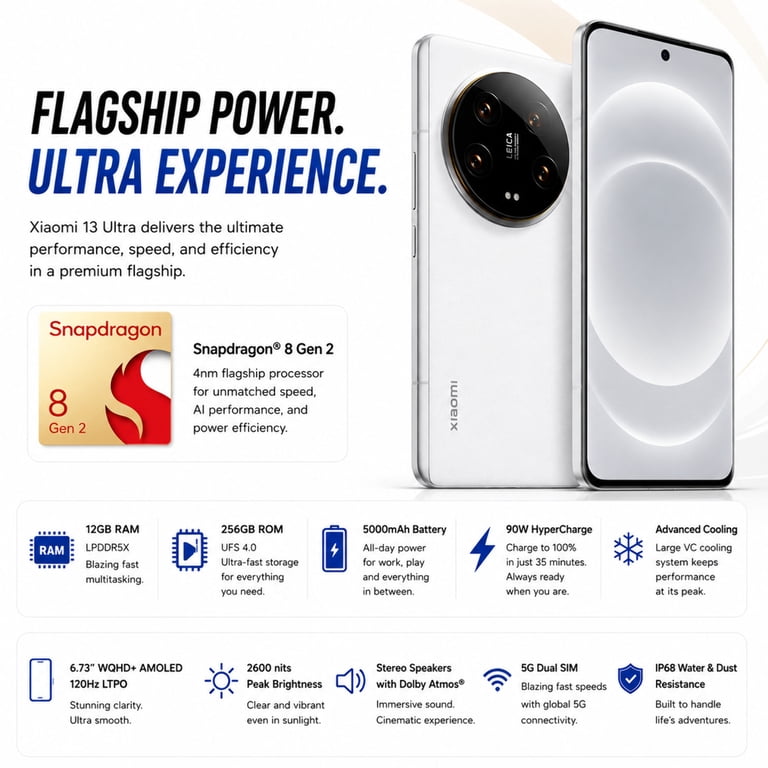 Xiaomi Mi 13 Ultra 5G, 256GB ROM, 12GB RAM, Dual SIM, GSM Unlocked