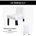 thumbnail image 4 of Chair Covers for Dining Room Set of 4 Pack Stretch White Chair Slipcovers for Parson Chairs 4 Pieces Washable Removable, 4 of 6