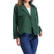 thumbnail image 4 of Abrigo Trench Allegra K para mujer, chaqueta corta de solapa con doble botonadura, color verde, 4 of 5