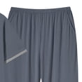 thumbnail image 3 of HBGVBA Mens Casual Plus Size Outfit Solid Color Crew Neck Button Short Sleeve Top Elastic Waist Long Pants Set, 3 of 4