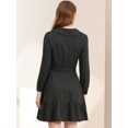 thumbnail image 4 of INSPIRE CHIC Women's Doll Collar Keyhole Front Elasticed Waist Ruffle Hem Dress, 4 of 5