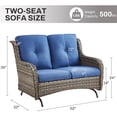 thumbnail image 3 of Bellefurn Outdoor Loveseat Sofa Patio Glider Rocking Bench,Garden Loveseat Seating Patio Chair Set with Cushion,for Porch Balcony and Backyard, 3 of 9