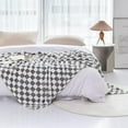 thumbnail image 2 of Throw Blankets Flannel Blanket with Checkerboard Plaid Pattern Soft Throw Blanket for Couch, Bed, Sofa Luxurious Warm and Cozy for All Seasons (Grey, 60"x80"), 2 of 8