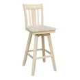 thumbnail image 3 of 3-Piece Bar Height Solid Wood Dining Set with 72" x 28" Table and 2 Splat Back Swivel 30 in. Seat Height Bar Stools - Unfinished, 3 of 7