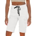 thumbnail image 2 of Hurxie Women's Cargo Shorts Quick Dry Athletic Shorts Lightweight Running Summer Hiking Shorts with Pockets White,L, 2 of 6