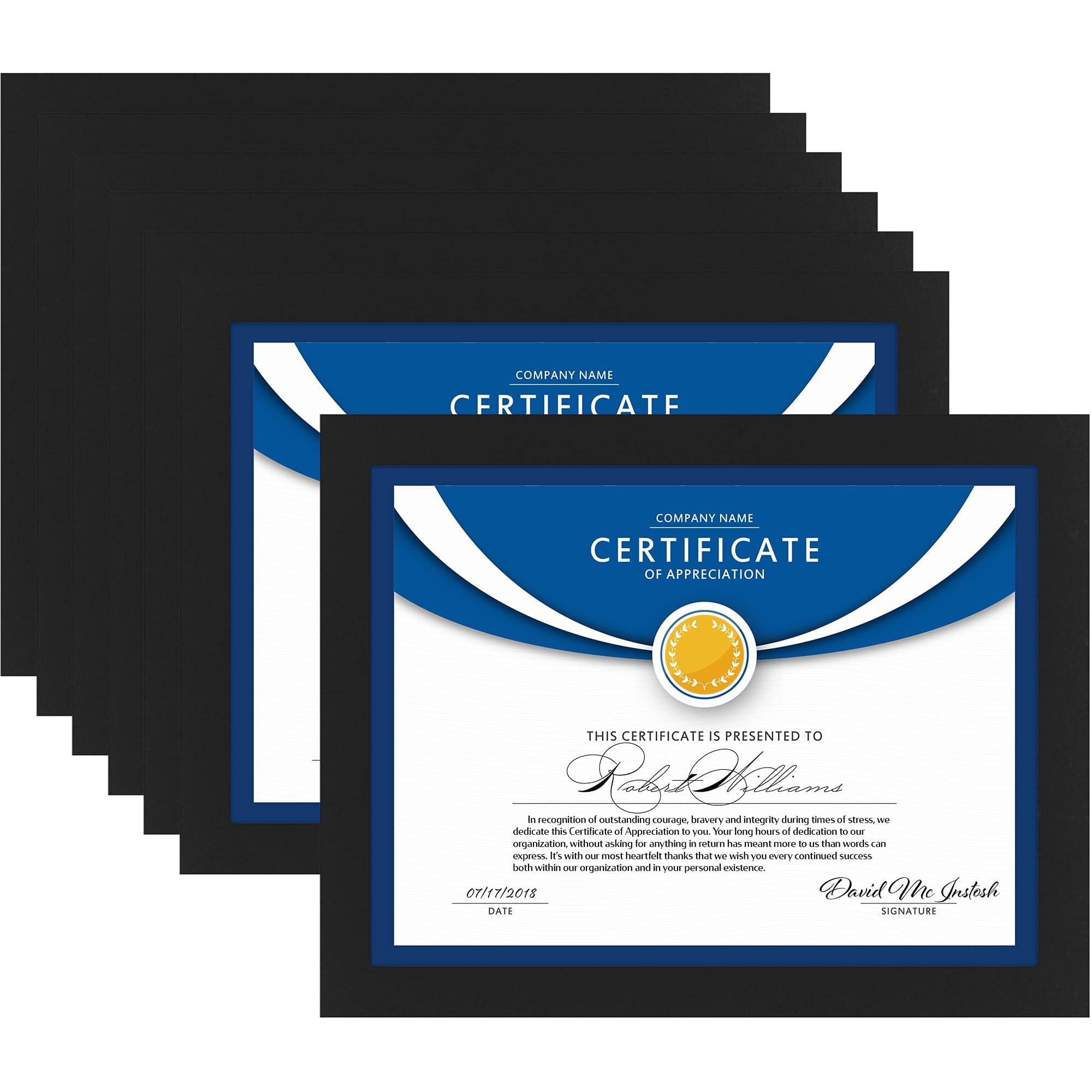 Langdon House 8.5x11 Certificate Frame Black 4 Pack Sturdy Wood Diploma Frame 
