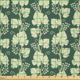 thumbnail image 2 of Ambesonne Grape Fabric by the Yard Microfiber, Floral Farming Pattern, 1 Yard, Green Beige, 2 of 4
