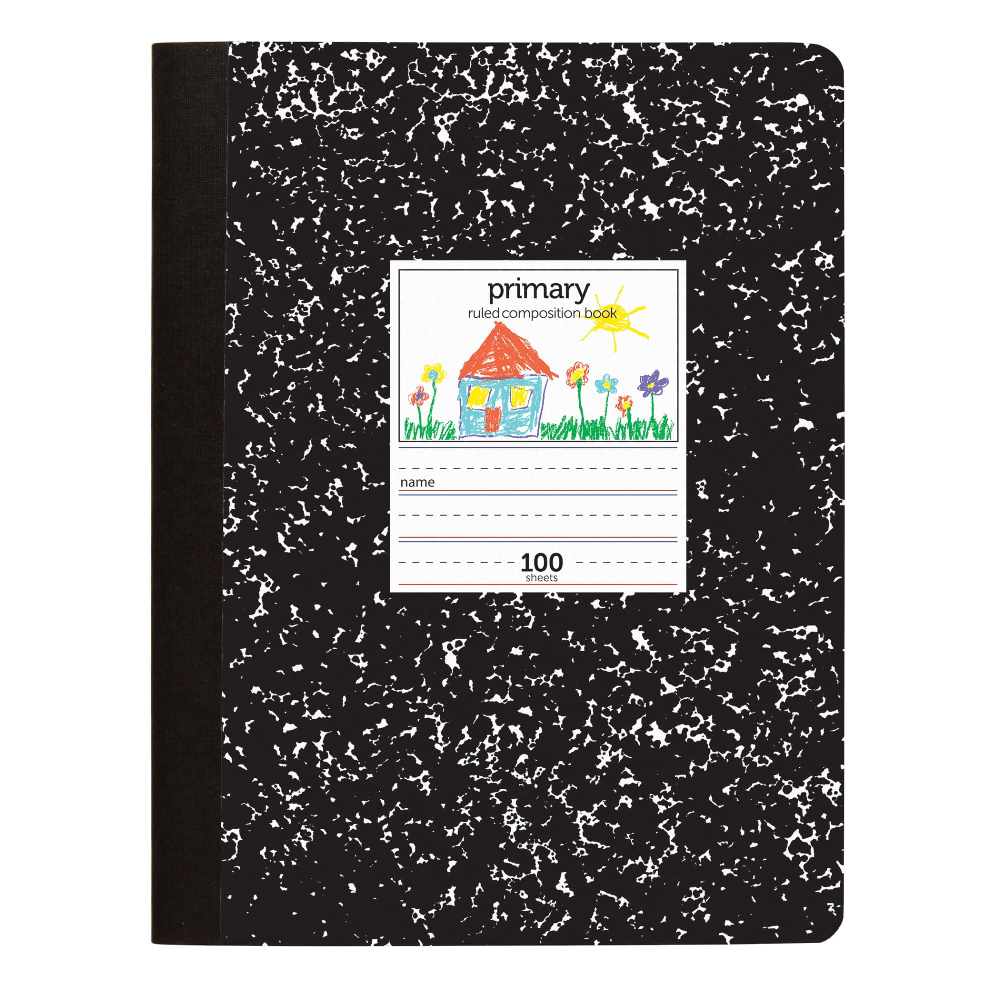 (12 pack) Office Depot Primary Marble Composition Book, 7 1/2in x 9 3/4in, Primary Ruled, 100 Sheets, Black/White, 400-003-273