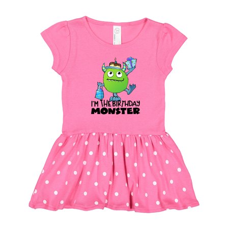 

Inktastic I m the Birthday Monster- Green Gift Toddler Girl Dress