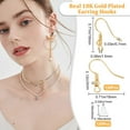 thumbnail image 3 of 100Pcs/Box 18K Gold Plated 316 Stainless Steel Earring Hooks Large French Fish Hooks Ear Wires with Hole for DIY Earring Making Kits 20.5x4.5mm, 3 of 9