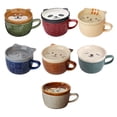 thumbnail image 2 of Toystoory Taza de cerámica hecha a mano con patrones vívidos, capacidad de 320ml, boca suave, agarre cómodo, suave Utensilios de cocina Copa Gato Amarillo, 2 of 6