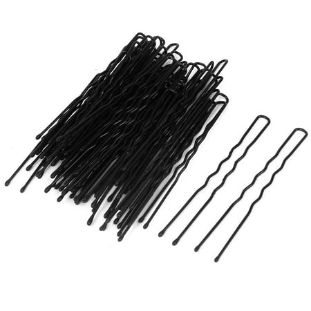 60 Pcs Black Metal Single Prong U Shaped Pins Hair DIY Hairstyle Clips for