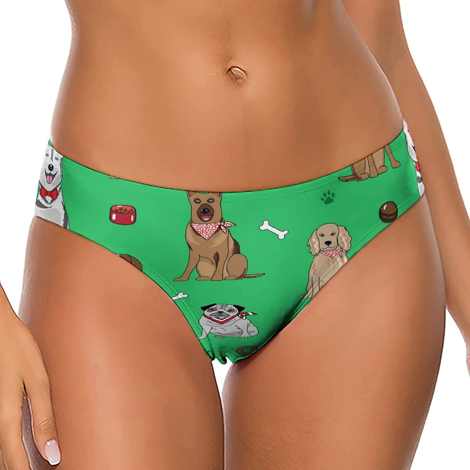 Dogs and Paw Prints Women's Thongs Sexy T Back GStrings Panties Underwear Panty