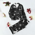 thumbnail image 2 of asdoklhq Warm Pajamas for Women Set Women's Christmas Home Pocket Printed Pajama Set for Daily Home Wear Long Sleeves Set Black XL, 2 of 8