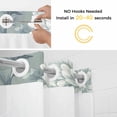 thumbnail image 2 of Floral Gray Leaf No Hooks Shower Curtain with Snap-in Liner Vintage Yellow Blue Flowers Shower Curtains for Bathroom, Waterproof, Easy Install, Washable 60"x72", 2 of 9