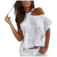 thumbnail image 2 of Puntoco Mujer Lovely Print Hombro Suelto Moda Manga Corta Casual Top Puntoco Puntoco-1988, 2 of 7