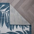 thumbnail image 4 of World Rug Gallery Floral Leaves Textured Flat Weave Indoor/Outdoor Area Rug - NAVY 5' X 7', 4 of 9