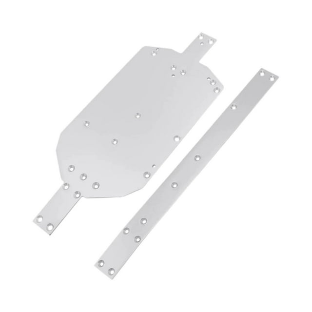 Placa de protección de chasis con refuerzo para coche teledirigido, modificación Plata