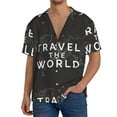 thumbnail image 3 of Easygdp Travel The World1 Men's Casual Short-sleeved Shirt with Pocket and Button Suitable for Beach Vacation Leisure - 4X-Large, 3 of 7