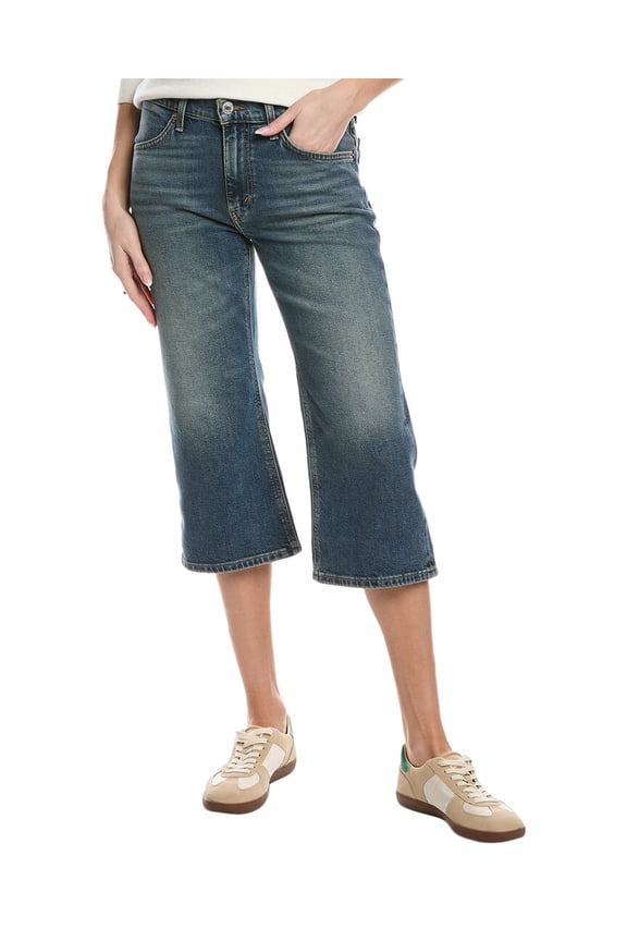 womens Distress Super Crop Flare Jean, 23, Blue