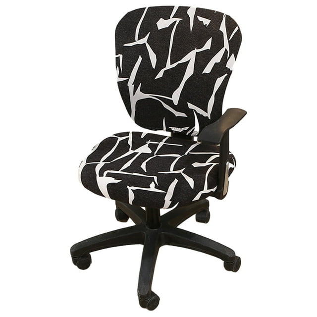 Housse Extensible pour Chaise d'Ordinateur, Chaise de Bureau, Housse de Chaise d'Ordinateur en Polyester à Haute Élasticité, Noir 2