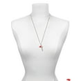 thumbnail image 3 of Delight Jewelry Resin Puffy Red Lobster Silvertone Balance Bar Charm Necklace, 23", 3 of 4
