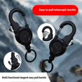 thumbnail image 3 of Retractable Pull Badges Holder Steel Wire Rope Buckle Holder Reel Carabiner Keychain Outdoor Keychain Tool, 3 of 10