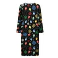 thumbnail image 5 of Xoenoiee Colorful Bulb Snowflake Print Women Zipper Robes Christmas Full Length Nightgown Bathrobe Xmas Lightweight House Coat with Pockets Long Sleeves Loungewear, Size S, 5 of 7