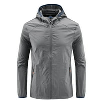 qolati Men's Packable Rain Jackets Waterproofs Sun Protection Jacket with Hood Lightweight Raincoat Windbreaker for Cycling Golf Travel
