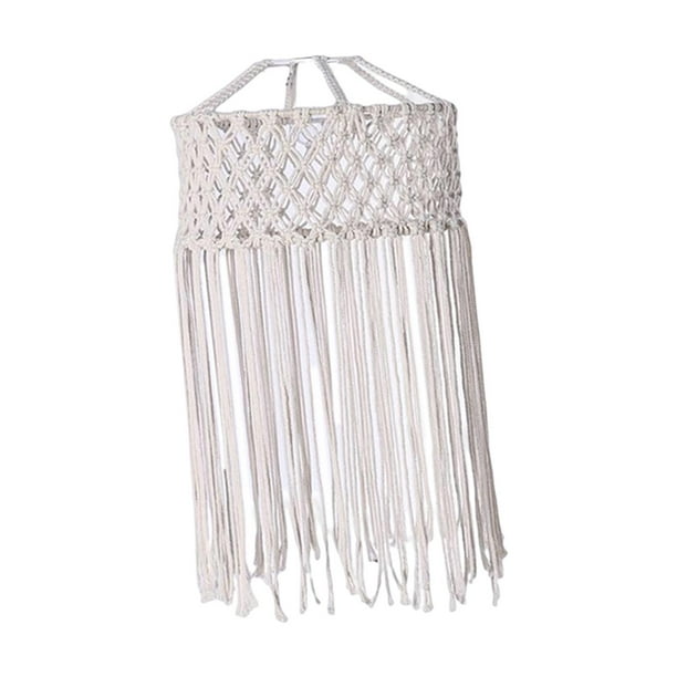 Pantalla de lámpara de macramé tejida a mano, pantalla de lámpara tejida con cuerda de algodón, iluminación colgante Diámetro 40cm