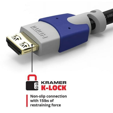 UPC: 7291063043544 | Kramer C-HM/HM/PRO-6 Premium High-Speed HDMI Cable with Ethernet K-Lock Connectors 4K at 60Hz (4:4:4) Resolution 6 (1.80m)