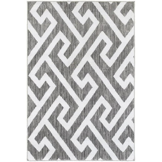 LR Resources GRAC281121GRY7995 7 ft. 9 in. x 9 ft. 5 in. Grace Rectangle Area Rug, Gray